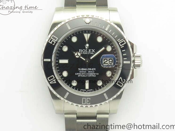 116610 And Best Edition Bracelet Case Submariner 904L SA3135 LN Ceramic Black 1:1 SS DJF 0424